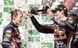 Red Bull vol&#x00F3; en Brasil. Webber y Vettel celebraron a lo grande.Foto: AP