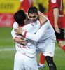 Sevilla derrotó 3 por 1 a Mallorca. Reyes festeja con Navas