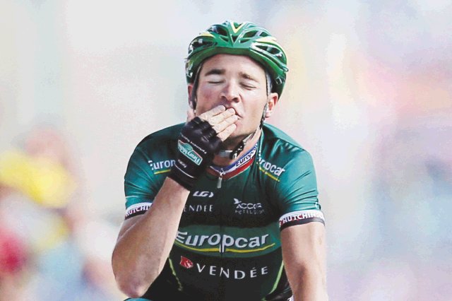  “Nos escupieron encima al principio”. Thomas Voeckler logró con su victoria también ponerse como líder de la montaña del Tour de Francia. AP.
