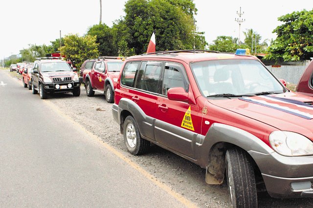 Taxistas protestan en Puntarenas. MarcharonAndrés Garita.