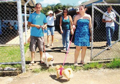 Melvin N&#x00FA;&#x00F1;ez y Milagro Arguedas fueron a votar acompa&#x00F1;ados por sus mascotas en Pital de San Carlos. Edgar Chinchilla, GN.