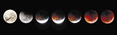 Esta es una secuencia del eclipse que inici&#x00F3; cerca de las 11 p.m. del lunes y termin&#x00F3; a las 2:49 a.m. el martes. Rafael Pacheco.