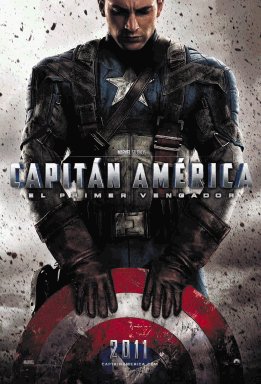 Cartelera de cines. Capitán América, película de ficción.
