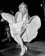 Escultura de nieve de Marilyn Monroe. La famosa imagen de la actriz norteamericana ha recorrido el mundo entero. Archivo.