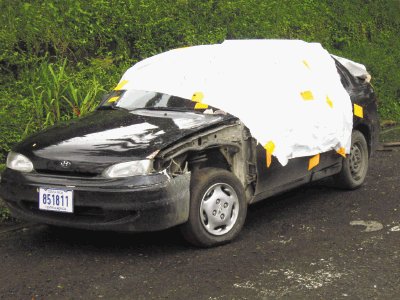 Este es el carro usado en el atraco en el que muri&#x00F3; Jos&#x00E9; Luis Vargas. R&#x00F3;ger Amoretty.