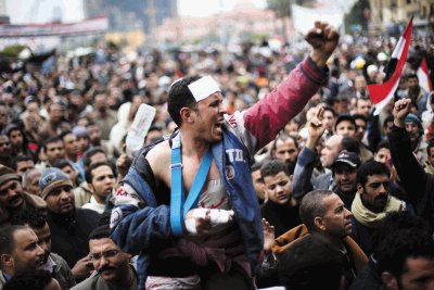 Opositores de Mubarak. AP