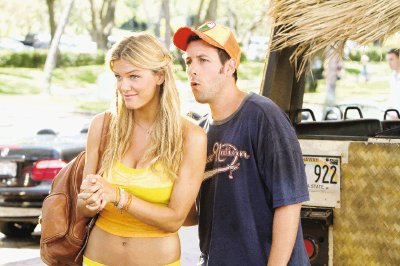 Brooklyn Decker y Adam Sandler. AP