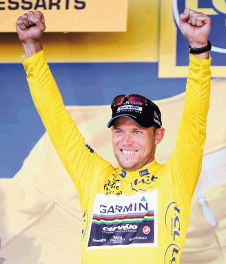 Thor Hushovd, nuevo líder del Tour de Francia. ¿Cuánto tiempo la podrá sostener? EFE.