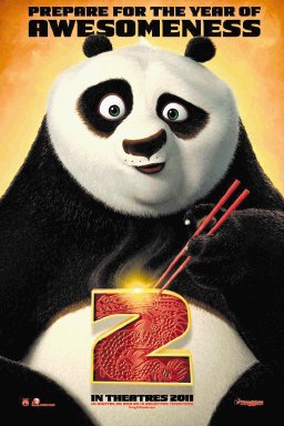 Cartelera de cine. Kung Fu Panda 2. Po está ahora viviendo su sueño como Guerrero Dragón, protegiendo el Valle de la Paz junto a sus amigos y compañeros del kung fu.