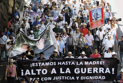 Protesta en Morelos. AP.