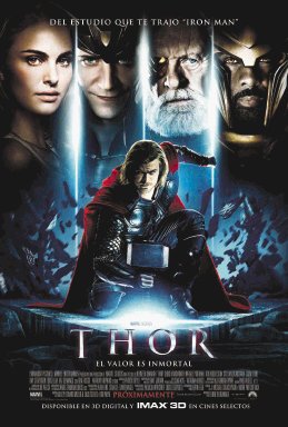 Cartelera de cine. Thor película de acción.