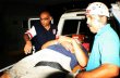 Dos heridos en accidente ocurrido en Guápiles. Los afectados fueron atendidos y estabilizados por la Cruz Roja. Reiner Montero, corresponsal GN.