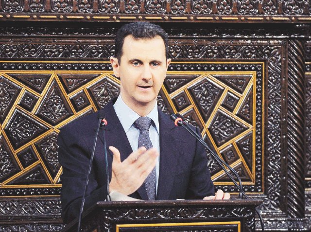EE. UU. llama cobarde a Assad. Presidente sirio llamó a su pueblo a luchar. AP.