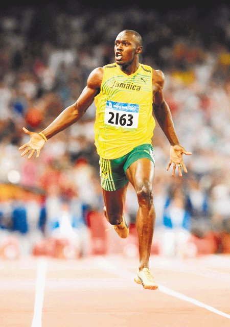 Bolt a la pista. Usain Bolt.