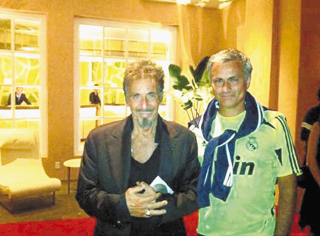Con “El Padrino”. Al Pacino y Mourinho.