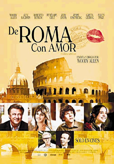 Cartelera de cine. De Roma con amor, escrita por Woody Allen.