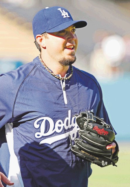  Adiós a Boston. Josh Beckett entrenó ayer con los Dodgers. AFP