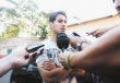 Diego Estrada es “Crema”. Diego Estrada atendió a la prensa guatemalteca minutos antes de partir con sus compañeros al juego de fogueo. F. Sánchez.
