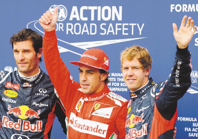 Alonso saldrá en la “pole” en Hockenheim. Alonso se apuntó la “pole” para mañana en Alemania.Foto: AFP