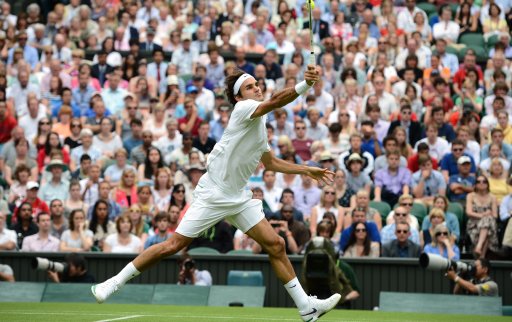 Federer barre a Fognini en Wimbledon. AFP.