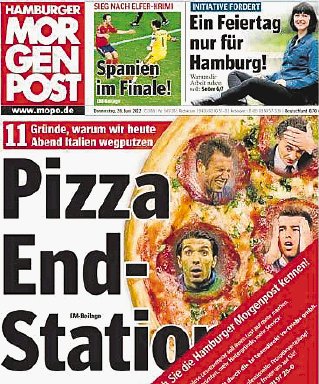 Alemania se trago su pizza. La portada del medio.