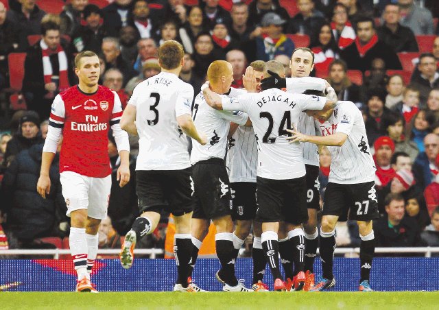 El Arsenal da un paso atrás y la fortuna da la espalda a Arteta. El Fulham sigue en la lucha por los puestos europeos. Foto: AFP