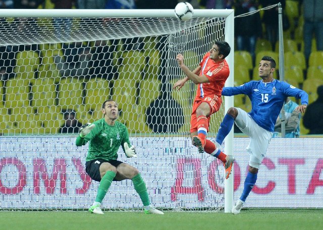 Rusia derrota a Azerbaiyán con un polémico penalti. Foto: AFP