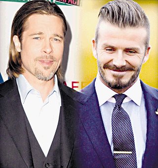  Pitt con Beckham. Brad Pitt y David Beckham.