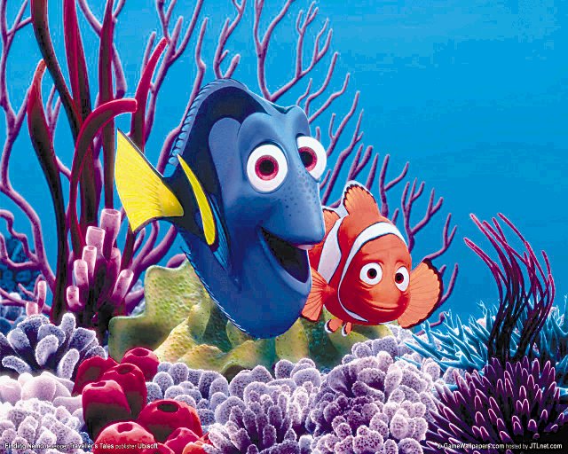 Carteleras de cines. “Buscando a Nemo en 3D”, película animada.