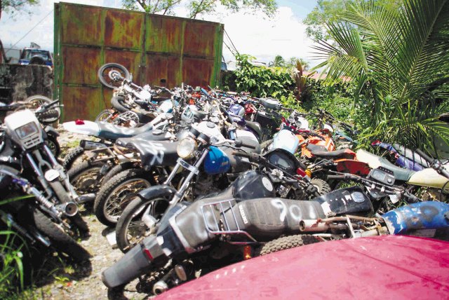  Policía decomisa 120 motos a delincuencia. Las motocicletas están bajo custodia policial. Prensa MSP.
