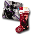 Participe en larifa de una bota navideña y un póster de Justin Bieber